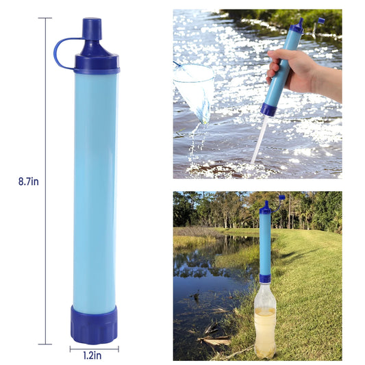 Portable Personal Water Filter, 3 Stage 1000L Backpacking Water Filter BPA Free Outdoor Camping Accessories Survival Gear and Equipment for Hiking, Camping, Travel, and Emergency Preparedness