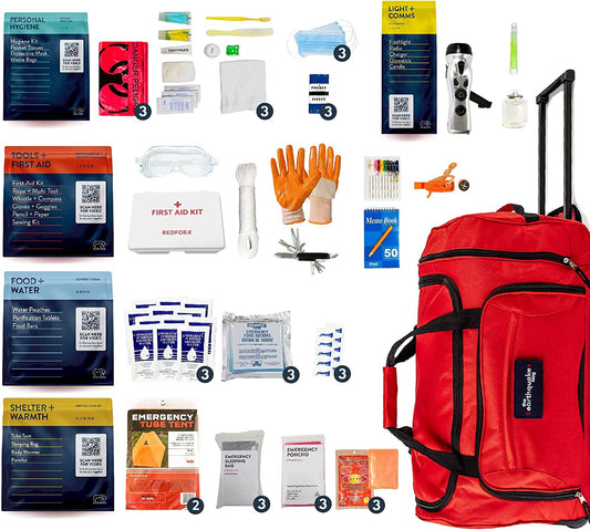 Complete Earthquake Bag - 3 Day Emergency Kit for Earthquakes, Hurricanes, Wildfires, Floods + Other Disasters