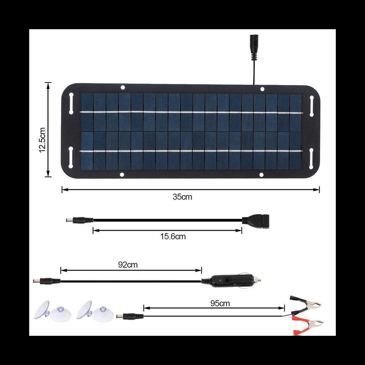 12V 30W Portable Solar Panel Car Boat Power Solar Panel Battery Charger Maintainer for Car Motorcycle Tractor Boat RV