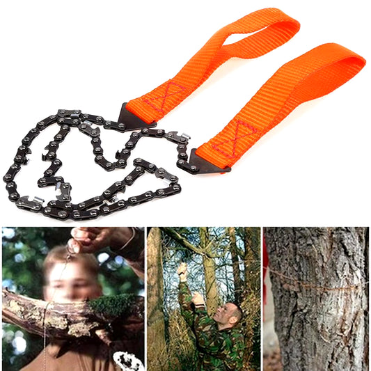 Portable Survival Chain Saw Chainsaws Emergency Camping Hiking Tool Pocket Hand Tool Pouch Outdoor Pocket Chain Saw