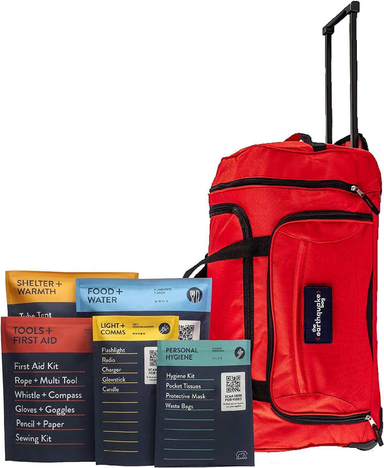 Complete Earthquake Bag - 3 Day Emergency Kit for Earthquakes, Hurricanes, Wildfires, Floods + Other Disasters