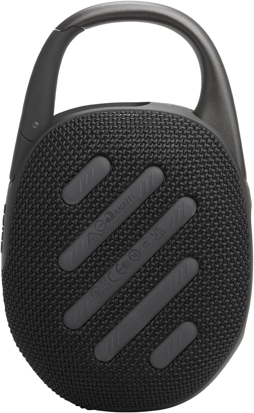 Clip 5 - Ultra-Portable, Waterproof & Dustproof Bluetooth Speaker, Big Pro Sound with Punchy Bass, Integrated Carabiner, up to 12 Hours of Play, Made in Part with Recycled Materials (Black)