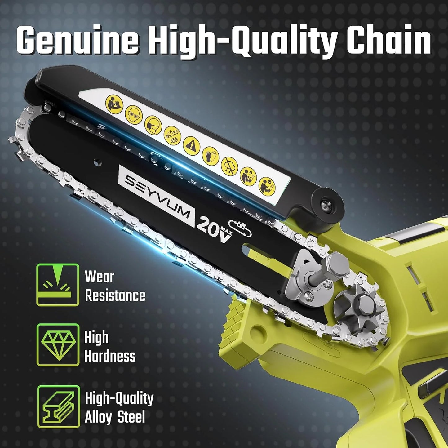 6Inch Handheld Mini Chainsaw, Small Electric Cordless Chain Saws, 2PCS 2000Mah Batteries, 2PCS Chains