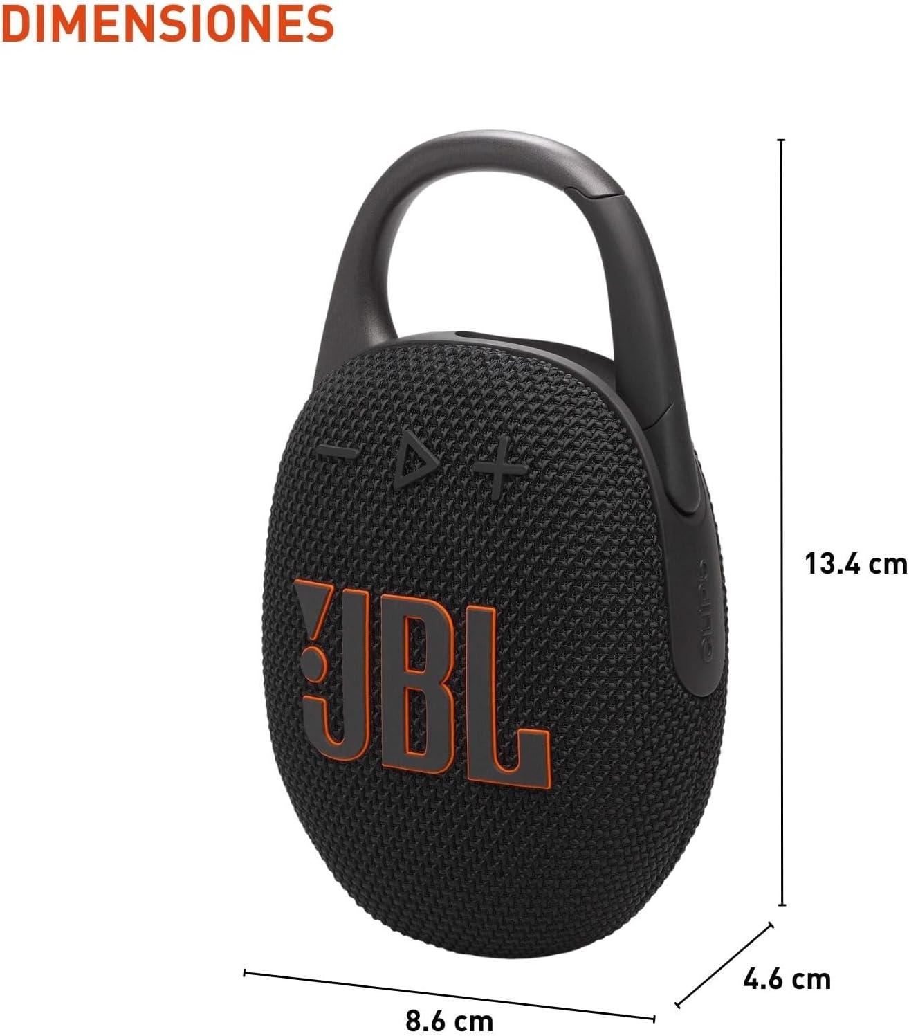 Clip 5 - Ultra-Portable, Waterproof & Dustproof Bluetooth Speaker, Big Pro Sound with Punchy Bass, Integrated Carabiner, up to 12 Hours of Play, Made in Part with Recycled Materials (Black)