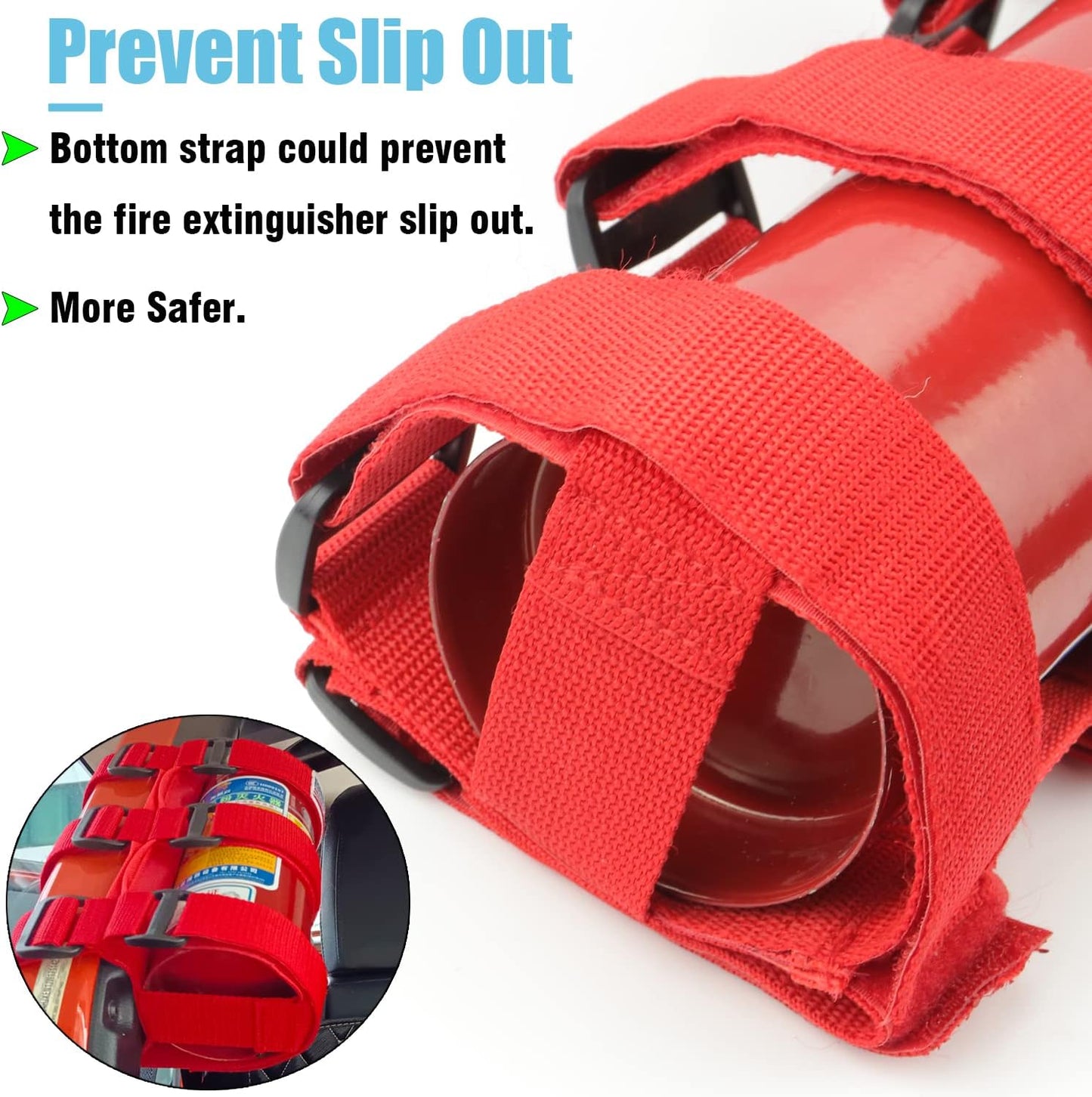 Fire Extinguisher Holder Roll Bar Adjustable Strap Brackets Fits for Jeep Wrangler Unlimited CJ YJ TJ LJ JK JKU JL Jlu,Red with USA Flag Pattern