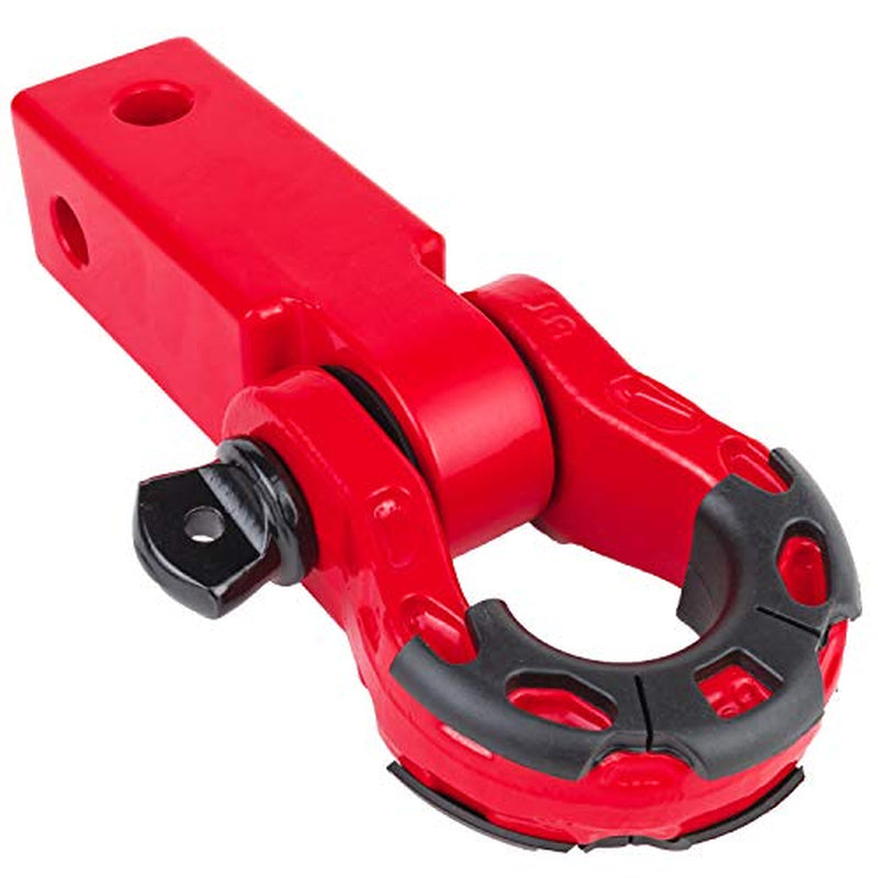 Heavy Duty Aluminum 2"X 2" Hitch Receiver with Mega Shackle®(Red) | 32,000 LBS MBS (16,000 LBS WLL)