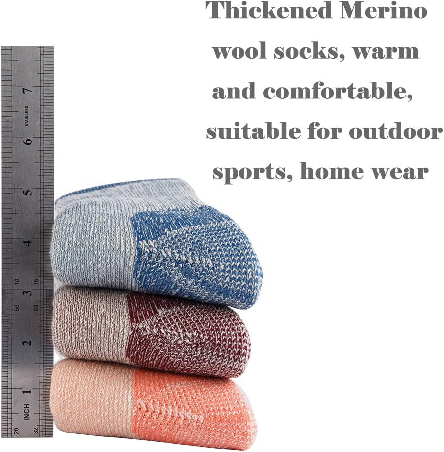 70% Merino Wool Women Crew Socks - Hiking Outdoor Athletic Thermal Thickening Cushion …